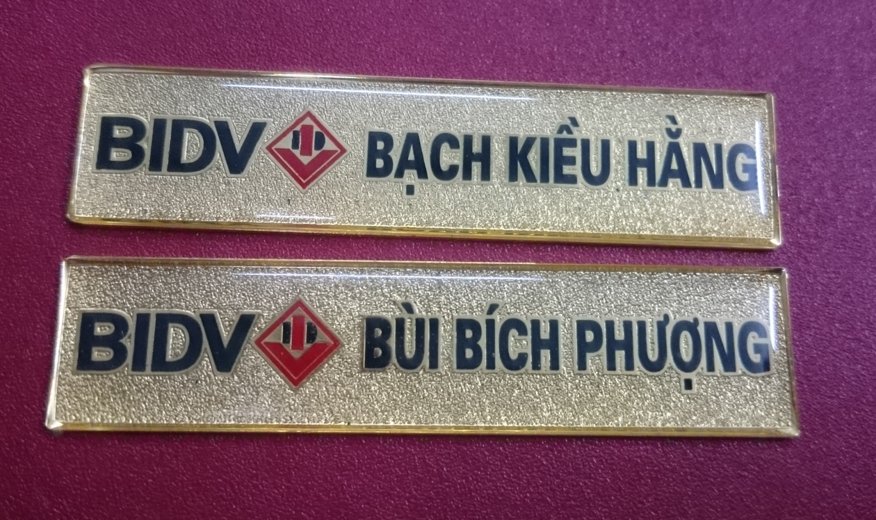 Thẻ nhân viên ngân hàng BIDV đồng mạ vàng