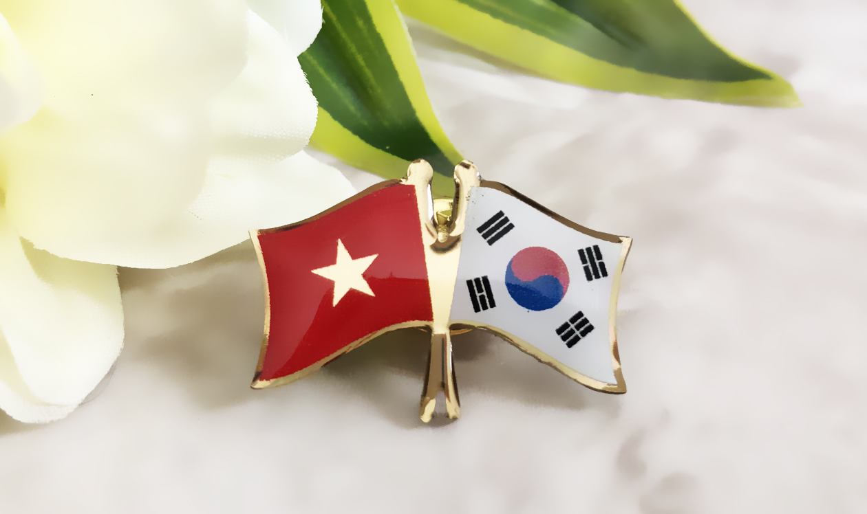 Huy hiệu lá cờ Việt Nam - Hàn Quốc